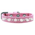 Mirage Pet Products Crystal & White Spikes Dog CollarLight Pink Size 14 625-WT LPK14